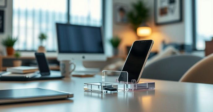 Porta celular de acrílico: escolha o modelo ideal para sua casa ou escritório Porta celular de acrílico: escolha o modelo ideal para sua casa ou escritório