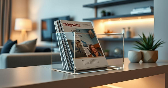 Porta Revista Acrílico: Estilo e Organização para Seu Ambiente Porta Revista Acrílico: Estilo e Organização para Seu Ambiente