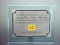 Placa de Homenagem de Acrílico no Jaguaré - Troféus de Acrílico