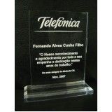 confecção de troféus de acrílico preço em Perus