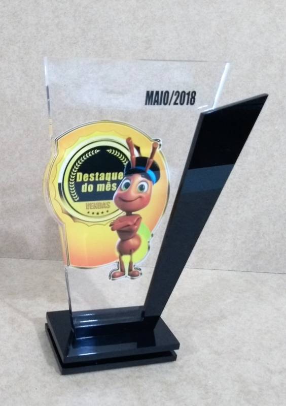 Troféu Acrílico 3d Perdizes - Troféu em Acrílico Personalizado para Homenagem