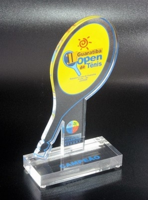 Trofeu para Torneio de Tênis Preço Perdizes - Troféu Raquete de Tênis